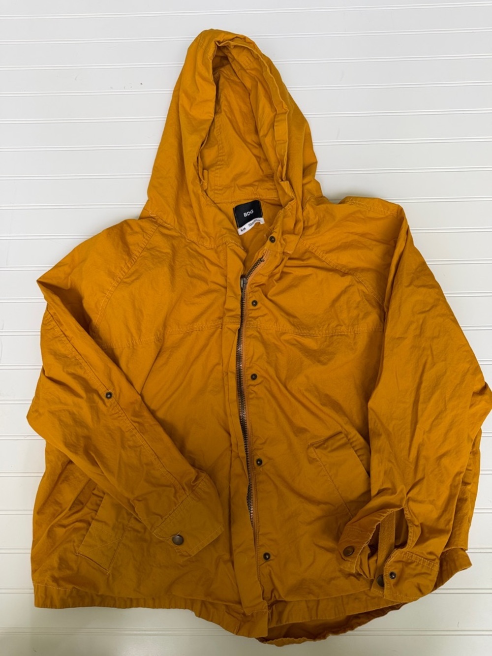 (184)BDG Hooded Windbreaker Jacket in Mustard